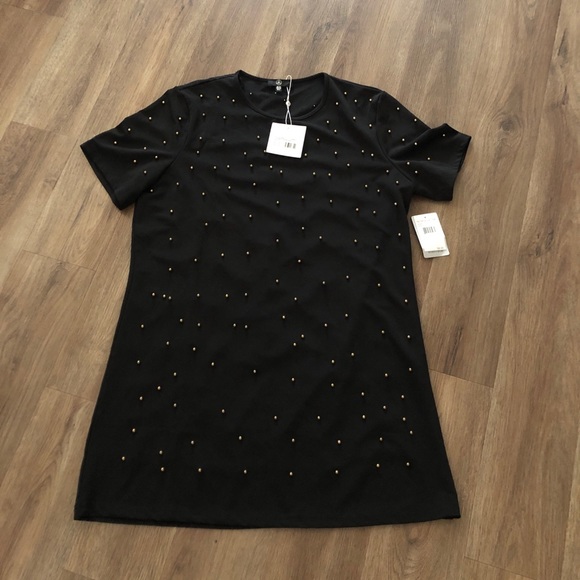 MISSGUIDED Stud Detail Dress. Black - Picture 2 of 6